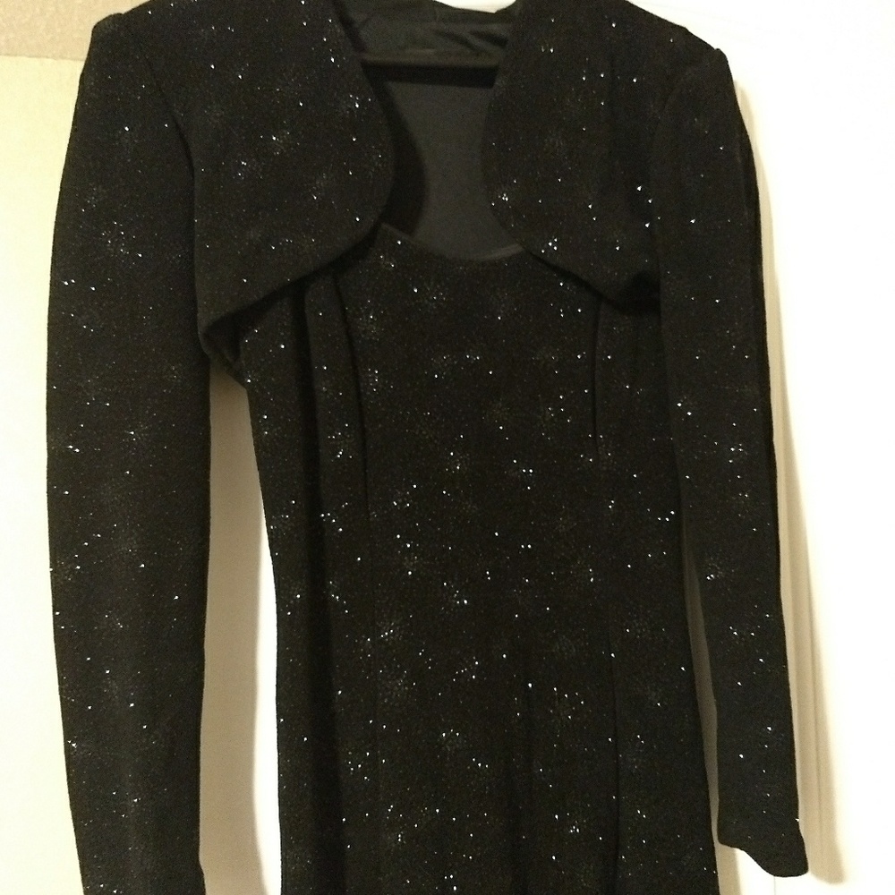 Vintage Black Cocktail Dress w/ Bolero Jacket